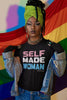 NerdyKeppie "Self Made" Unisex Cotton Trans Pride Tee Shirt. Our "Self-Made" Unisex Cotton Transgender Pride Tee Shirt is available in sizes S-5XL. Printed for you by us; ships directly from in Portland, OR USA.