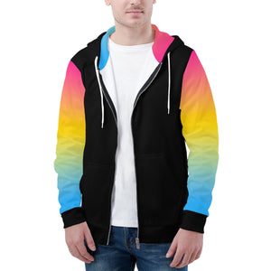NerdyKeppie Soft Fade Lightweight Pan Pride Zip Up Hoodie. 
