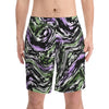 NerdyKeppie Splatter Wave Genderqueer Pride Swim Trunks With Pockets. A pair of swim trunks featuring a Splatter Wave design in genderqueer pride colors. These genderqueer pride swim trunks are machine washable.