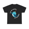 NerdyKeppie "Save The Chubby Gay Mermaids" Cotton Rainbow Gay Pride Tee Shirt. A unisex cotton tee shirt with a "Save The Chubby Gay Mermaids" design on it in rainbow pride colors. This gay pride tee shirt has a classic fit.