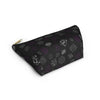 NerdyKeppie Scattered Dice Ace Pride Zipper Pouch with T-Bottom. A zippered accessory/makeup bag featuring a t-bottom and a Scattered Dice pattern in asexual pride colors. This ace pride zipper pouch is fully lined and comes in two sizes.