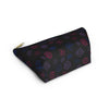 NerdyKeppie Scattered Dice Bi Pride Zipper Pouch with T-Bottom. A zippered accessory/makeup bag featuring a t-bottom and a Scattered Dice pattern in bisexual pride colors. This bi pride zipper pouch is fully lined and comes in two sizes.