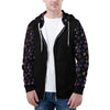 NerdyKeppie Scattered Dice Lightweight Genderfluid Pride Zip Up Hoodie. 