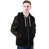 NerdyKeppie Scattered Dice Lightweight Lesbian Pride Zip Up Hoodie. 