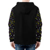 NerdyKeppie Scattered Dice Lightweight Non-Binary Pride Zip Up Hoodie. 