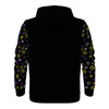 NerdyKeppie Scattered Dice Lightweight Non-Binary Pride Zip Up Hoodie. 