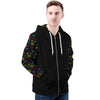 NerdyKeppie Scattered Dice Lightweight Pan Pride Zip Up Hoodie. 
