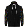 NerdyKeppie Scattered Dice Lightweight Pan Pride Zip Up Hoodie. 