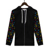 NerdyKeppie Scattered Dice Lightweight Pan Pride Zip Up Hoodie. 