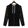 NerdyKeppie Scattered Dice Lightweight Progress Pride Zip Up Hoodie. 