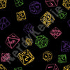 A person wearing a NerdyKeppie Scattered Dice Plus Size Lesbian Pride Leggings. 
