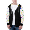 NerdyKeppie Scattered Stars Lightweight Rainbow Gay Pride Zip Up Hoodie. 