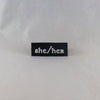 NerdyKeppie's She/Her Celtic Font Embroidered Pronoun Patch are stitched on sturdy rectangular duck cloth and backed with vinyl fuse.
