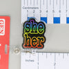 NerdyKeppie Pronouns Rainbow Gay Pride Badge Holder/ID Card Holder. This pride badge holder offers a choice of 6 sets of pronouns. Our badge reel with rainbow pride pronoun choices shows your LGBTQ+ support at work!