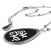 She/They Old English Pronouns Oval Necklace