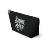 NerdyKeppie Sidhe/Her Pronoun Zipper Pouch with T-Bottom. A zippered accessory/makeup bag featuring a t-bottom and a Sidhe/Her pattern. This pronoun zipper pouch is fully lined and comes in two sizes.