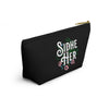 NerdyKeppie Sidhe/Her Pronoun Zipper Pouch with T-Bottom. A zippered accessory/makeup bag featuring a t-bottom and a Sidhe/Her pattern. This pronoun zipper pouch is fully lined and comes in two sizes.