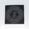 NerdyKeppie's Silver BONEYARD Celtic Knotwork Tree Of Life Embroidered Patch are stitched on black duck cloth and backed by sturdy vinyl fuse.