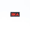 NerdyKeppie's "Ska" Embroidered Patch are stitched on sturdy rectangular duck cloth and backed with vinyl fuse.