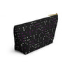 NerdyKeppie Braille Ace Pride Zipper Pouch with T-Bottom. A zippered accessory/makeup bag featuring a t-bottom and a Braille pattern in asexual pride colors. This ace pride zipper pouch is fully lined and comes in two sizes.