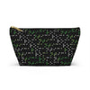NerdyKeppie Braille Aro Pride Zipper Pouch with T-Bottom. A zippered accessory/makeup bag featuring a t-bottom and a Braille pattern in aromantic pride colors. This aro pride zipper pouch is fully lined and comes in two sizes.