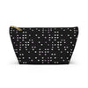 NerdyKeppie Braille Queer Pride Zipper Pouch with T-Bottom. A zippered accessory/makeup bag featuring a t-bottom and a Braille pattern in queer pride colors. This pride zipper pouch is fully lined and comes in two sizes.