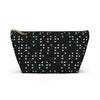 NerdyKeppie Braille Trans Pride Zipper Pouch with T-Bottom. A zippered accessory/makeup bag featuring a t-bottom and a Braille pattern in trans pride colors. This pride zipper pouch is fully lined and comes in two sizes.