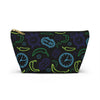 NerdyKeppie Peppers & Clocks Gay Men's Pride Zipper Pouch with T-Bottom. A zippered accessory/makeup bag featuring a t-bottom and a Clocks & Peppers pattern in MLM pride colors. This gay men's pride zipper pouch is fully lined and comes in two sizes.