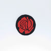 NerdyKeppie's Socialist Rose Embroidered Patch are stitched on black duck cloth and backed by sturdy vinyl fuse.