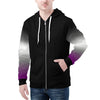 NerdyKeppie Soft Fade Lightweight Ace Pride Zip Up Hoodie. 