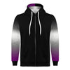 NerdyKeppie Soft Fade Lightweight Ace Pride Zip Up Hoodie. 