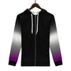NerdyKeppie Soft Fade Lightweight Ace Pride Zip Up Hoodie. 