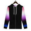 NerdyKeppie Soft Fade Lightweight Genderfluid Pride Zip Up Hoodie. 