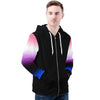 NerdyKeppie Soft Fade Lightweight Genderfluid Pride Zip Up Hoodie. 