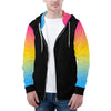 NerdyKeppie Soft Fade Lightweight Pan Pride Zip Up Hoodie. 