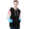 NerdyKeppie Soft Fade Lightweight Trans Pride Zip Up Hoodie. 