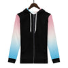 NerdyKeppie Soft Fade Lightweight Trans Pride Zip Up Hoodie. 