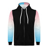 NerdyKeppie Soft Fade Lightweight Trans Pride Zip Up Hoodie. 