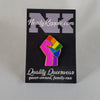 NerdyKeppie Solidarity Raised Fist Pride Enamel Pins. Raised fist Pride enamel pins from NerdyKeppie's first Kickstarter! Available in a wide selection of pride flags.