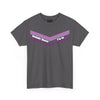 NerdyKeppie "Sounds Queer, I'm In" Cotton Queer Pride Tee Shirt. A unisex cotton tee shirt with a queer chevron design and the phrase "Sounds Queer, I'm In". This queer pride tee shirt has a classic fit.