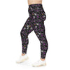 A person wearing a NerdyKeppie "Space Ace" Ace Pride Plus Size Leggings. Ace Pride plus-size leggings with a "Space Ace" pattern on it, available from 2XL to 6XL.