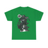 NerdyKeppie "Space Jammer" Alex Smith Original - Guest Artist Cotton Tee Shirt. A unisex cotton tee shirt by Alex Smith, an award winning artist/writer/musician whose work uses sci-fi and Afrofuturism to create rich and immersive worlds through a queer, body-positive lens. This design was created by Alex Smith and is sold exclusively through NerdyKeppie. 