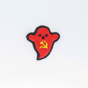 NerdyKeppie's Specter of Communism Embroidered Patch are stitched on black duck cloth and backed by sturdy vinyl fuse.