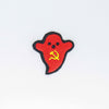NerdyKeppie's Specter of Communism Embroidered Patch are stitched on black duck cloth and backed by sturdy vinyl fuse.