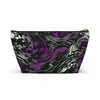 NerdyKeppie Splatter Wave Ace Pride Zipper Pouch with T-Bottom. A zippered accessory/makeup bag featuring a t-bottom and a Splatter Wave pattern in asexual pride colors. This ace pride zipper pouch is fully lined and comes in two sizes.