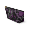NerdyKeppie Splatter Wave Ace Pride Zipper Pouch with T-Bottom. A zippered accessory/makeup bag featuring a t-bottom and a Splatter Wave pattern in asexual pride colors. This ace pride zipper pouch is fully lined and comes in two sizes.