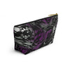 NerdyKeppie Splatter Wave Ace Pride Zipper Pouch with T-Bottom. A zippered accessory/makeup bag featuring a t-bottom and a Splatter Wave pattern in asexual pride colors. This ace pride zipper pouch is fully lined and comes in two sizes.