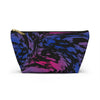 NerdyKeppie Splatter Wave Bi Pride Zipper Pouch with T-Bottom. A zippered accessory/makeup bag featuring a t-bottom and a Splatter Wave pattern in bisexual pride colors. This bi pride zipper pouch is fully lined and comes in two sizes.