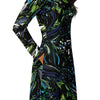 A person wearing a NerdyKeppie Splatter Wave Gay Men's Pride Long Sleeve Midi Dress With Pockets. 