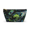 NerdyKeppie Splatter Wave Gay Men's Pride Zipper Pouch with T-Bottom. A zippered accessory/makeup bag featuring a t-bottom and a Splatter Wave pattern in MLl pride colors. This gay pride zipper pouch is fully lined and comes in two sizes.